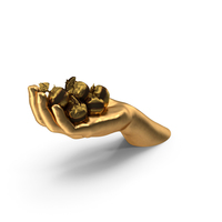 Golden Hand Handful With Fancy Chocolate Bonbons PNG & PSD Images