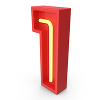 Neon Number 1 PNG & PSD Images
