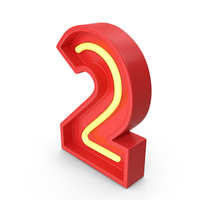 Neon Number 2 PNG & PSD Images