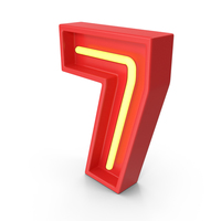 Neon Number 7 PNG & PSD Images