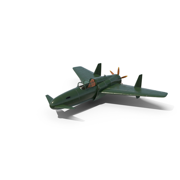 Vintage Canard Propeller Airplane in Flight Pose PNG & PSD Images