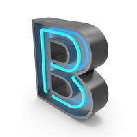 Neon Letter B PNG & PSD Images