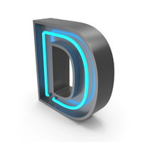 Neon Letter D PNG & PSD Images