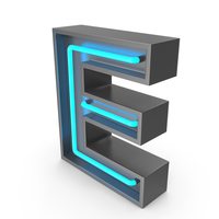 Neon Letter E PNG & PSD Images