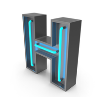 Neon Letter H PNG & PSD Images