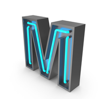 Neon Letter M PNG & PSD Images