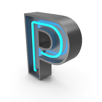 Neon Letter P PNG & PSD Images