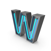 Neon Letter W PNG & PSD Images