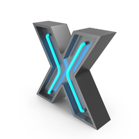 Neon Letter X PNG & PSD Images
