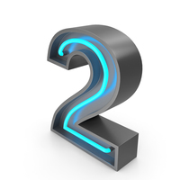Neon Number 2 PNG & PSD Images