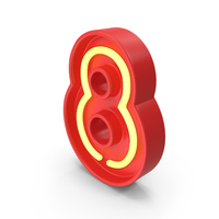 Neon Number 8 PNG & PSD Images
