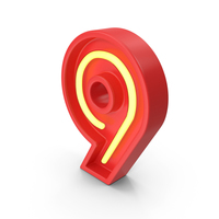 Neon Number 9 PNG & PSD Images