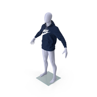 Blue Hoodie Nike Lowered Hood on Mannequin PNG & PSD Images