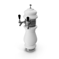Ceramic Double Faucet Draft Beer Tower PNG & PSD Images