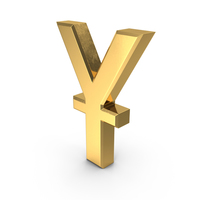 Chinese Yuan Currency Symbol Gold PNG & PSD Images