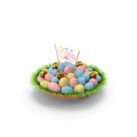 Easter Eggs On Grass PNG & PSD Images