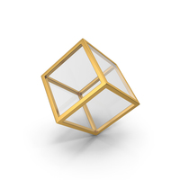 Glass Cube Gold PNG & PSD Images