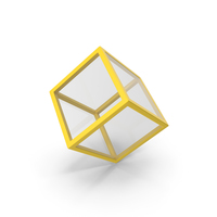 Glass Cube Yellow PNG & PSD Images