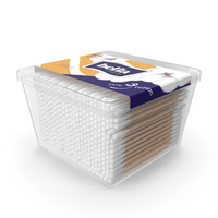 Cotton Wooden Swabs in Square Box PNG & PSD Images