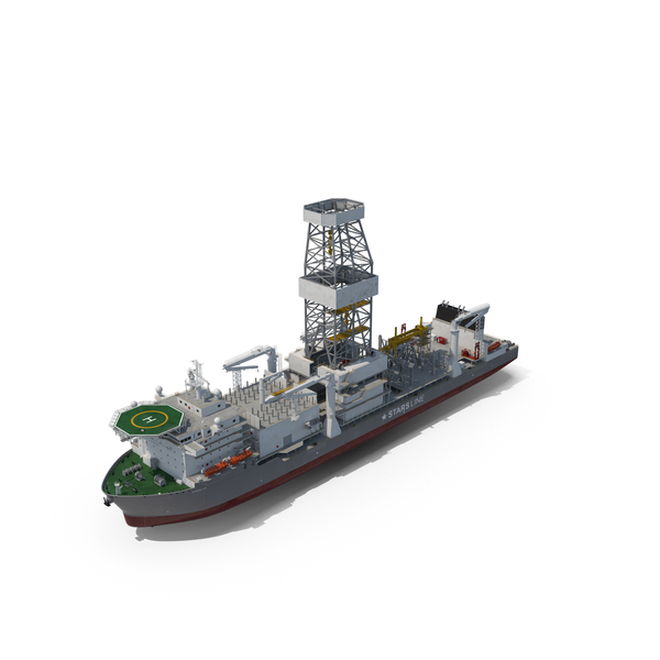 Drilling Vessel Ship (Drillship) PNG & PSD Images