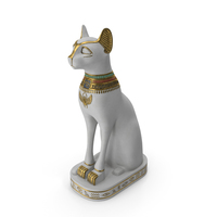 埃及猫雕像白色PNG和PSD图像