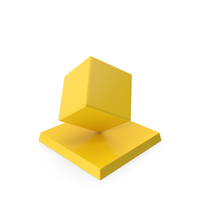 Cube Trophy Yellow PNG & PSD Images