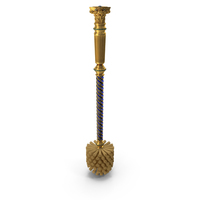 Luxury Baroque Golden Toilet Brush PNG & PSD Images