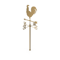 Gold Rooster Chicken Metal Weathervane PNG & PSD Images