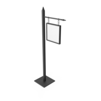Black Forged Standing Sign PNG & PSD Images