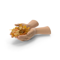 Two Hands Handful with Mixed Salty Chips PNG & PSD Images