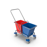 Cleaning Trolley with Buckets PNG & PSD Images