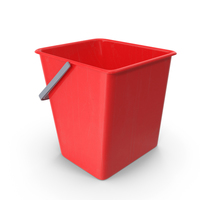Square Cleaning Bucket Red PNG & PSD Images