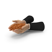 Suit Two Hands Handful with Salty Pretzel Sticks PNG & PSD Images