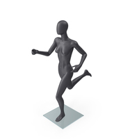 Female Mannequin Grey Running Pose PNG & PSD Images