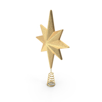 Golden Star Christmas Tree Topper PNG & PSD Images