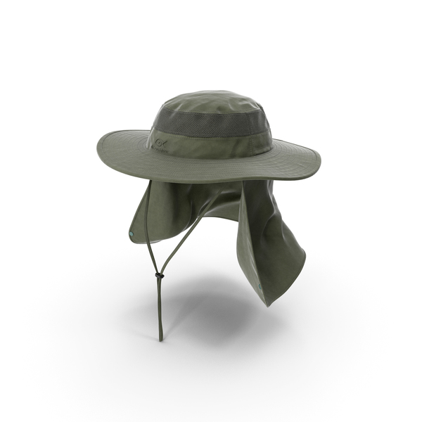 Green Outdoor Fishing Hat with Removable Neck Flap PNG Images & PSDs for  Download