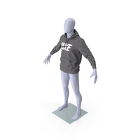 Grey Hoodie Nike Lowered Hood on Mannequin PNG & PSD Images