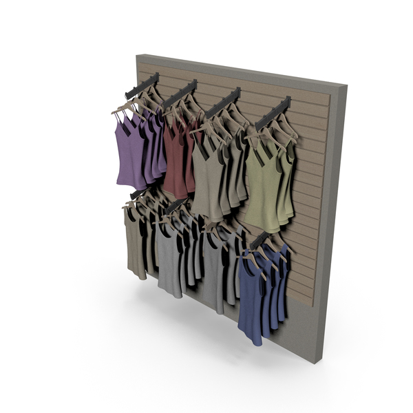 Hanger with womens clothing 3D model