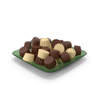Glass Plate With Chocolate PNG & PSD Images