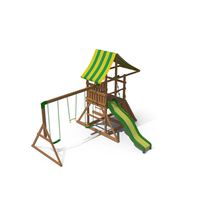 Backyard Wood Playset Swing Set PNG & PSD Images
