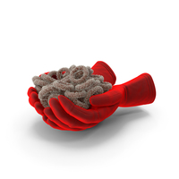 Gloves Handful with Chocolate Covered Pretzel Rings with Coconut PNG & PSD Images