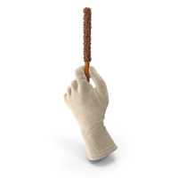 Glove Holding a Chocolate Dipped Pretzel Rod with Nuts PNG & PSD Images