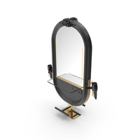 Hairdresser Table Mirror Black Gold PNG & PSD Images
