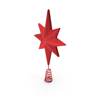 Holiday Red Star Christmas Tree Topper PNG & PSD Images