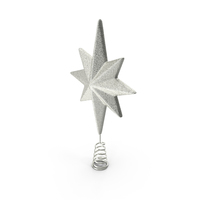 Holiday Silver Star Christmas Tree Topper PNG & PSD Images