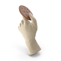 Glove Holding a Chocolate Covered Circular Cracker PNG & PSD Images