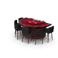 Blackjack Table With Stools PNG & PSD Images