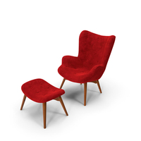 Grant Featherston Contour Style Wing Chair Velvet PNG & PSD Images