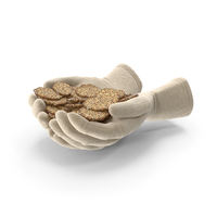 Gloves Handful with Crackers with Seeds PNG & PSD Images