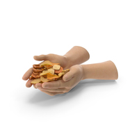 Two Hands Handful with Mixed Salty Snacks PNG & PSD Images